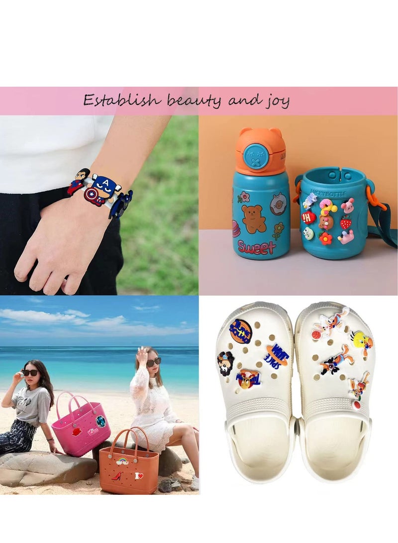 Zikra Charm Buttons 200 Pcs Buckle Plastic Button Accessories Shoe Buttons Fit for Flat Shoe Charms Wristband Charms DIY Decorations - Image 3
