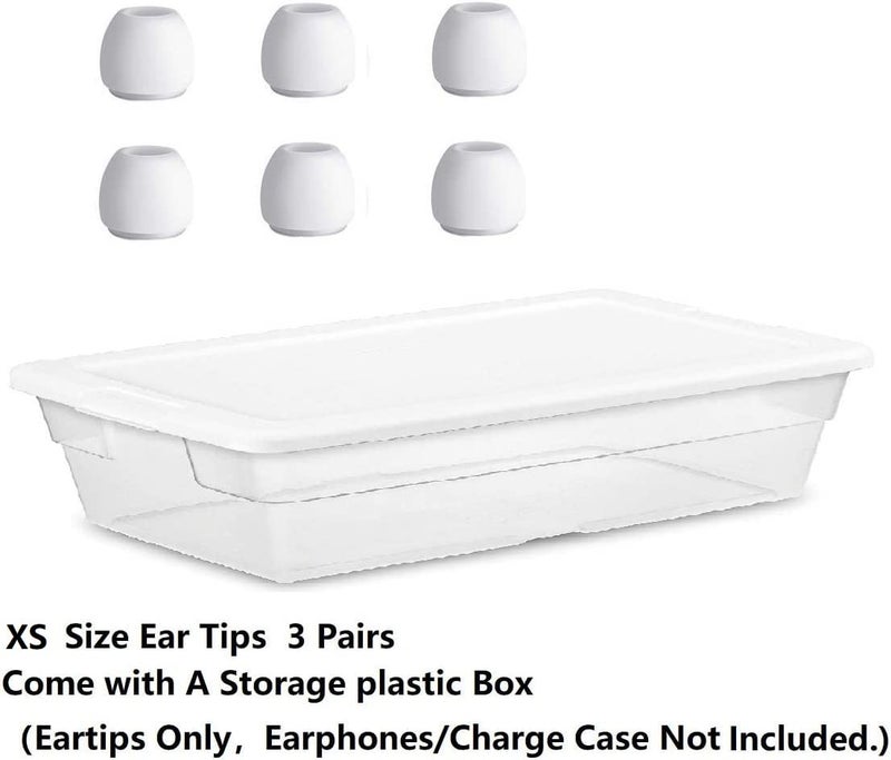 BLLQ XS Size Ear Tips Earbuds Covers Ear Caps Eartips Earpads Compatible with Apple AirPods Pro 2 and AirPod Pro 1, Silicone Tips, Fit in Case, 3 Pairs White XS - Image 3