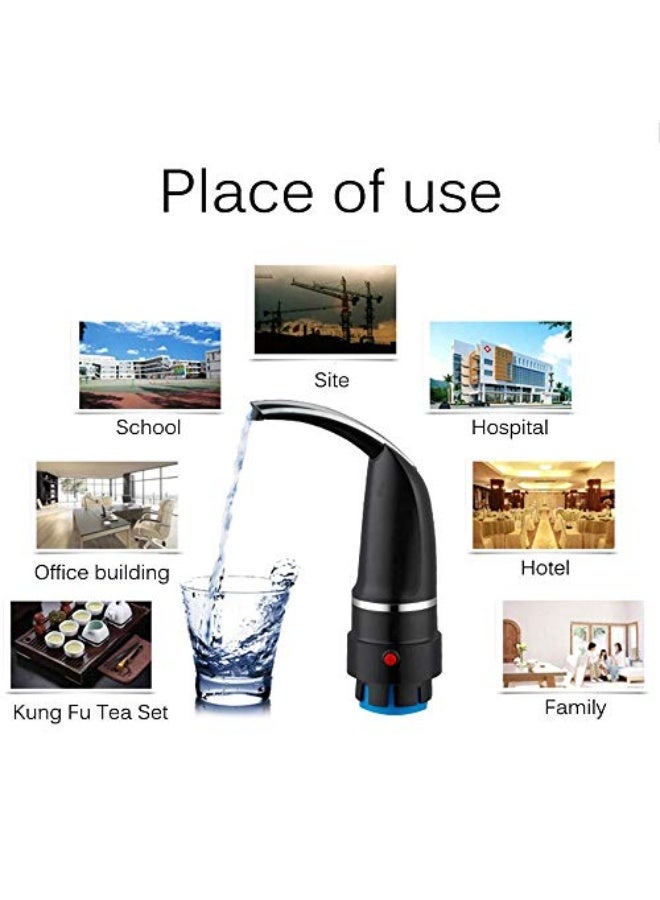 Water Bottle Dispenser, Electric Cold Drink Beverage Pump, Top Loading Type for Desktop Countertop Home Kitchen Office, USB Charging Automatic Drinking Water Pump,Blue - Image 2