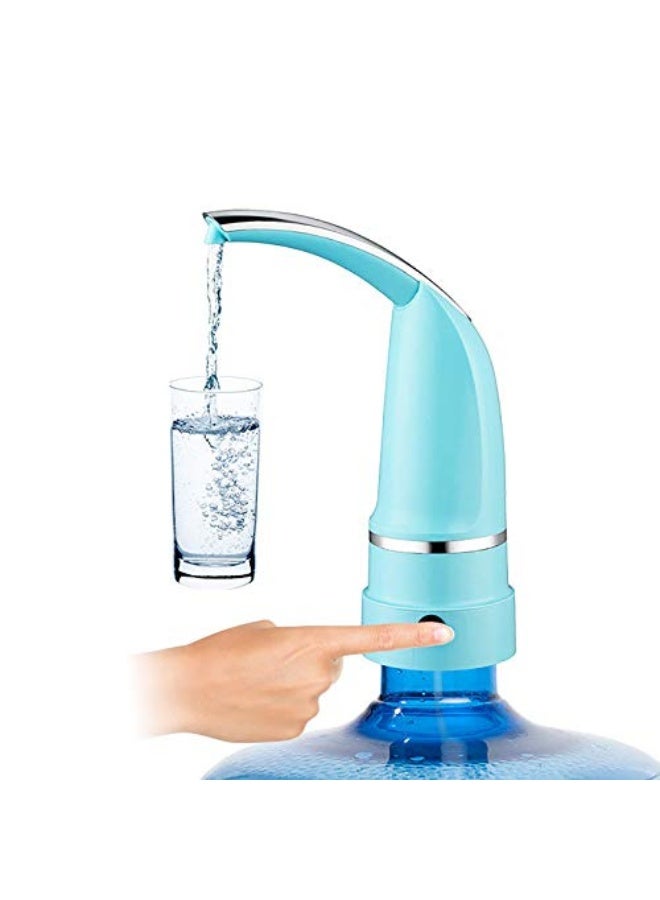 Water Bottle Dispenser, Electric Cold Drink Beverage Pump, Top Loading Type for Desktop Countertop Home Kitchen Office, USB Charging Automatic Drinking Water Pump,Blue - Image 1