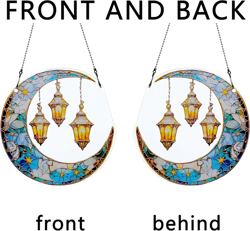 thmnj Moon Ornaments Colorful Window Hanging Decorations Home Wall Decor for Indoor Outdoor - Image 4