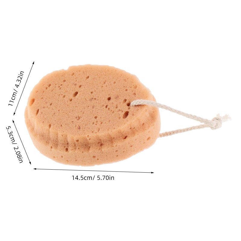 Light Brown Natural Honeycomb Bath Sponges 3pcs Soft Exfoliating Body Scrubber for Adults - Image 3