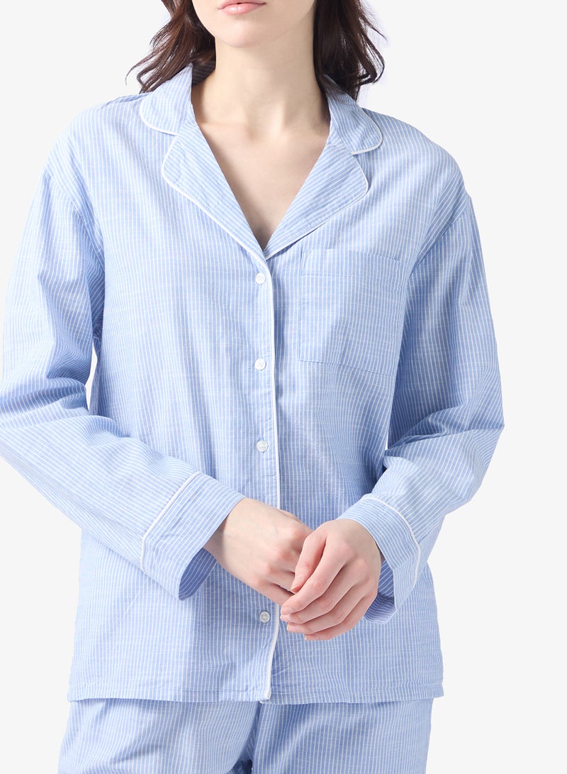 hunkemoller Striped Long sleeve nightwear shirt - Image 3