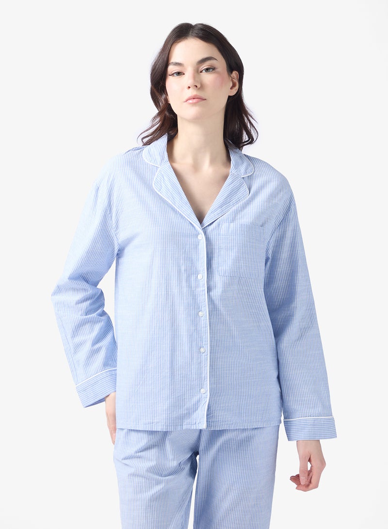hunkemoller Striped Long sleeve nightwear shirt - Image 1