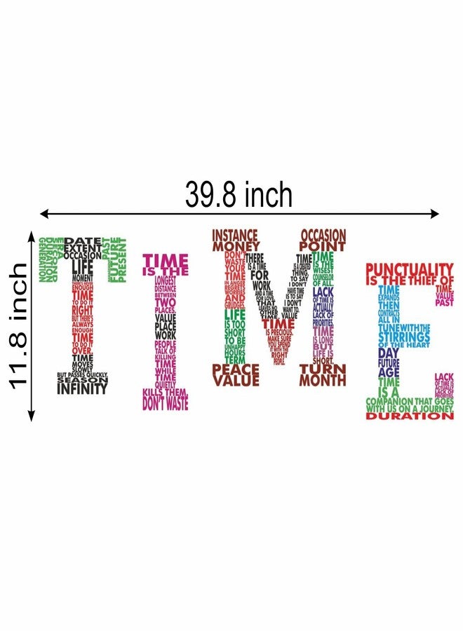 CVANU TIME Punctuality Value Typography Vinyl Wall Sticker for Wall Decor Size(39.8inch X 11.8inch)_Multicolor_cv32 - Image 5