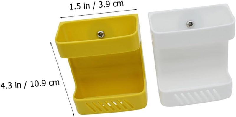 GANAZONO Parrot Cage Food Feeder Bird Food Holder Fruit Vegetable Container Hanging Bird Accessories 2pcs Yellow White - Image 2