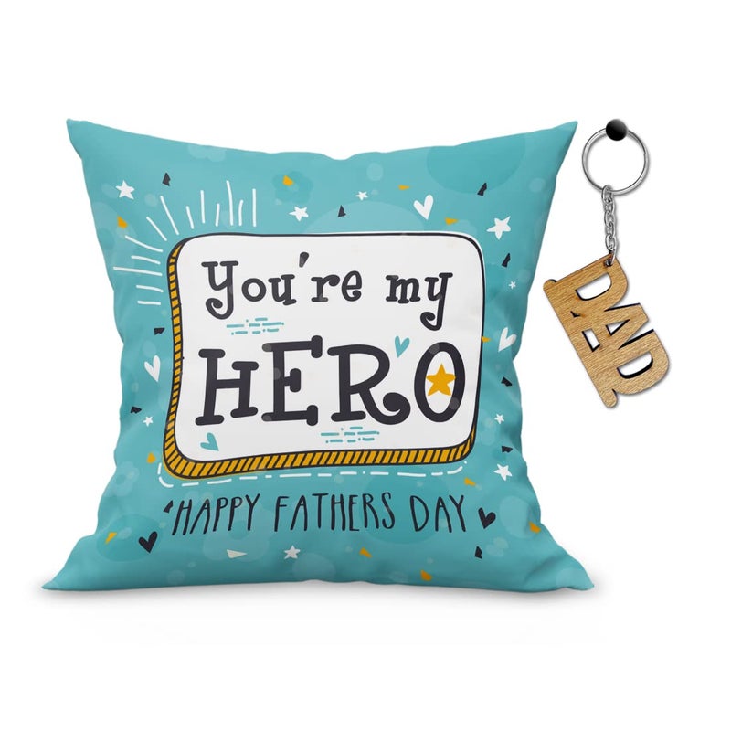 K1PORTAL.COM K1Portal Fathers Day Special Cushion Cover 12x12 inch with Filler PaPaFather in Law Printed White Coffee Mug DAD Keychain Combo Pillow DAD Keychain 172