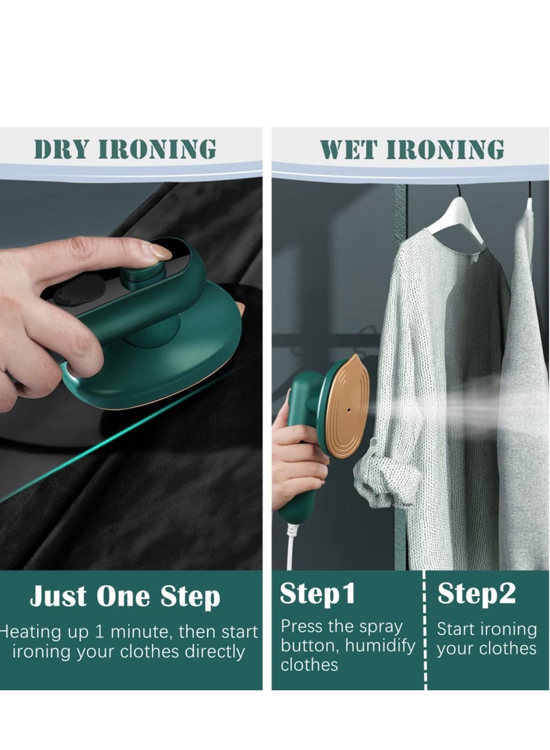 SYOSI Portable Travel Steam Iron, Multifunction Micro Steam Iron Support Dry and Wet Ironing, Suitable for Home Travel College - Image 2
