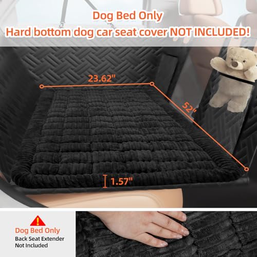 LEHNI Backseat Pet Bed Mat, Deluxe Dog Seat Covers,Truck Plaid Dog Bed for Car Back Seat, Non-Slip Travel Pet Mat, Back seat Extenders for Car/SUV (for L-Black) - Image 3