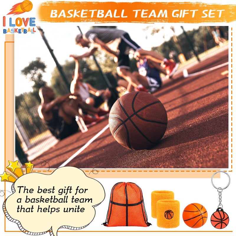 LEIFIDE 148 Pcs Basketball Party Favors Include Basketball Gift Bags with Drawstring, Sports Wristbands, Mini , Keychain Sticker Birthday Team Gift for sports lover Party Supplies - Image 4