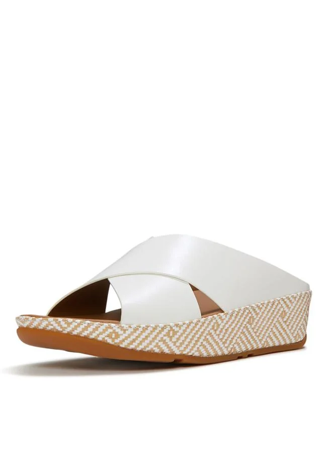 Fitflop  LULU LUX GRAPHIC-WEAVE LEATHER CROSS SLIDES for Women | Best Price UAE