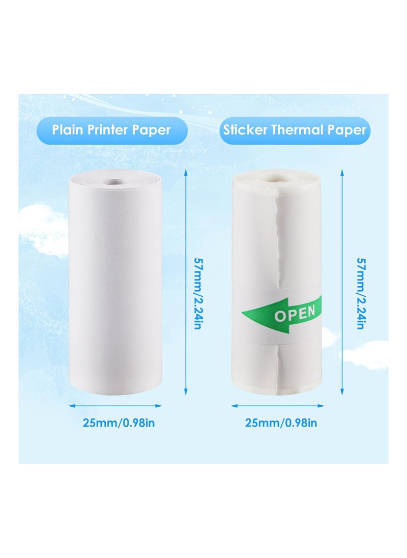 Generic Thermal Inkless Printing Paper, for Mini Sticker Receipt Printer, Portable Bluetooth Pocket Printer, Including 5 Rolls of Adhesive Thermal Paper for Photo Journal Notes Memo-57x25mm(10 Rolls )  - Image 2