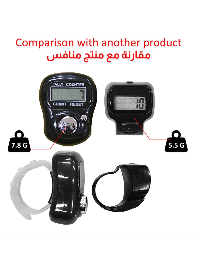 3 pcs Digital Finger Counter with a Backlit Display Button - Compact, Lightweight, for Prayer, Tasbih Ring, Rosary, and Daily Counting - Black, Gray, White - Image 4
