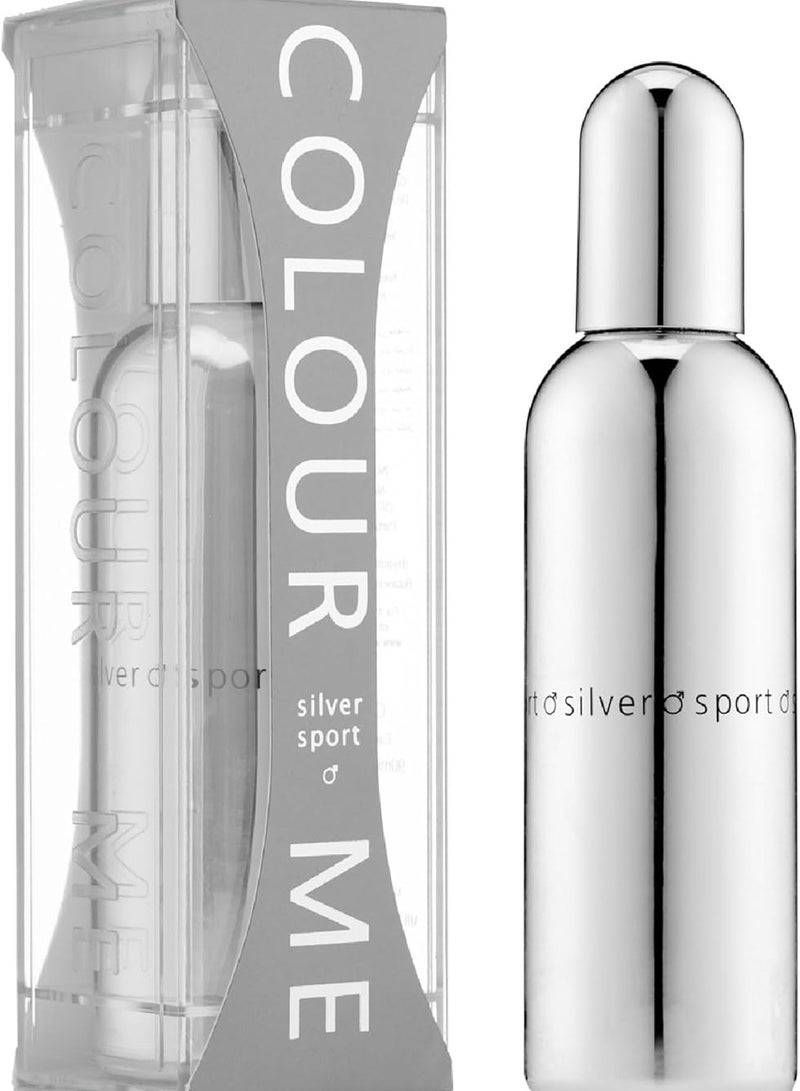 Colour Me Silver Sport Fragrance For Men, 90 ml Eau De Parfum - Image 1