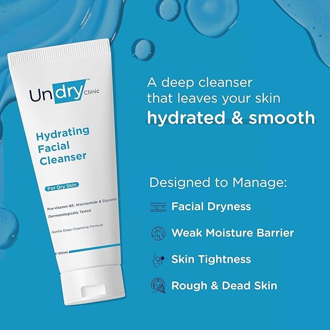 Undry Hydrating Face Wash for Dry Skin 100 ml Combo Pack of 3 - Image 2
