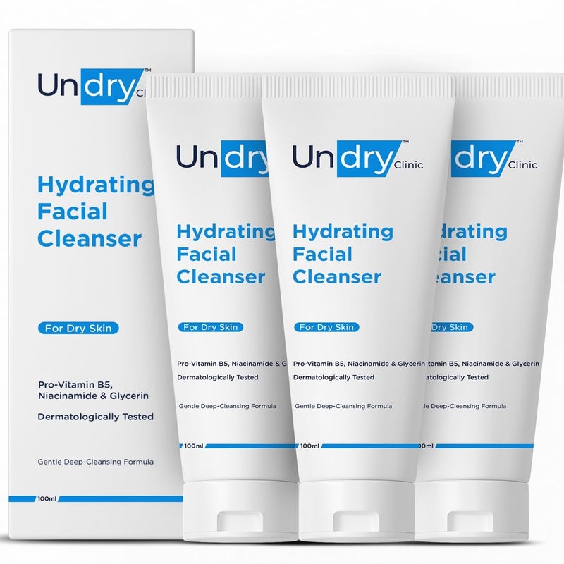 Undry Hydrating Face Wash for Dry Skin 100 ml Combo Pack of 3 - Image 1