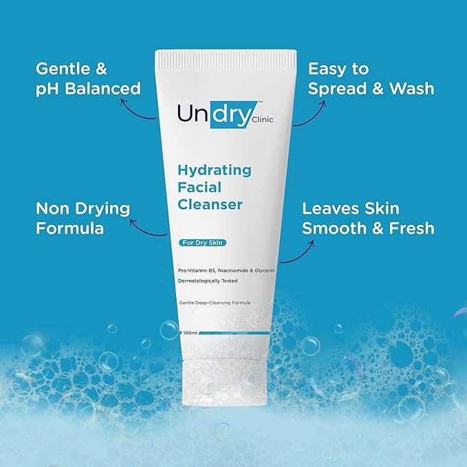 Undry Hydrating Face Wash for Dry Skin 100 ml Combo Pack of 3 - Image 4