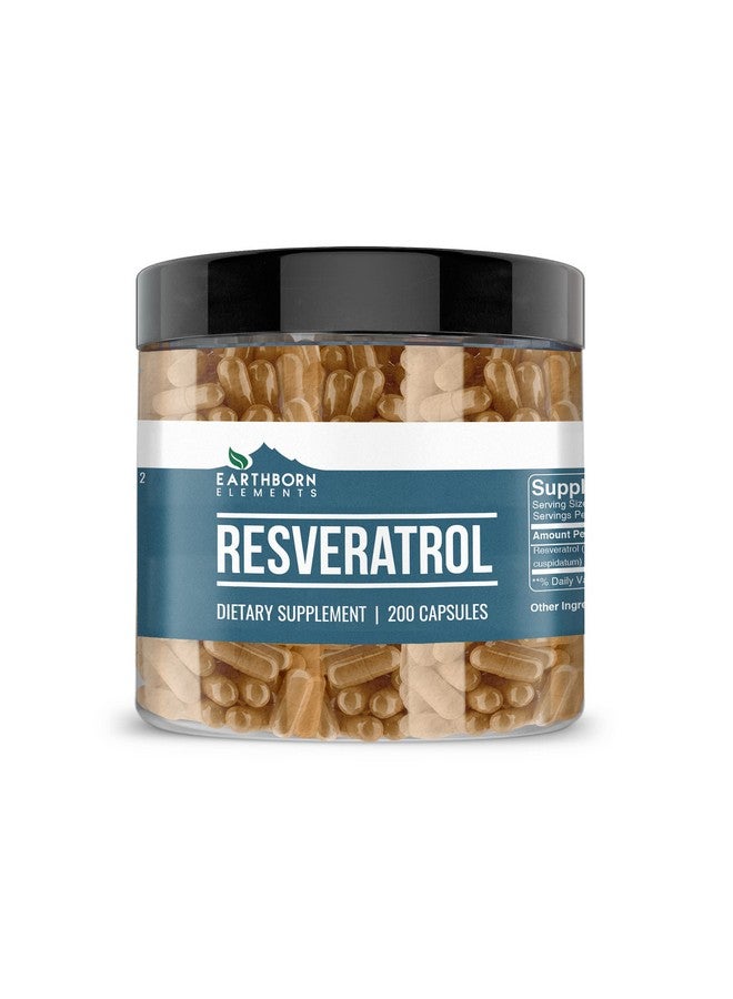 إيرثبورن إيليمنتس كبسولات ريسفيراترول من Earthborn Elements، 200 كبسولة، نقية وغير مخففة، بدون إضافات - Image 1