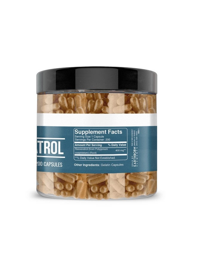 إيرثبورن إيليمنتس كبسولات ريسفيراترول من Earthborn Elements، 200 كبسولة، نقية وغير مخففة، بدون إضافات - Image 3