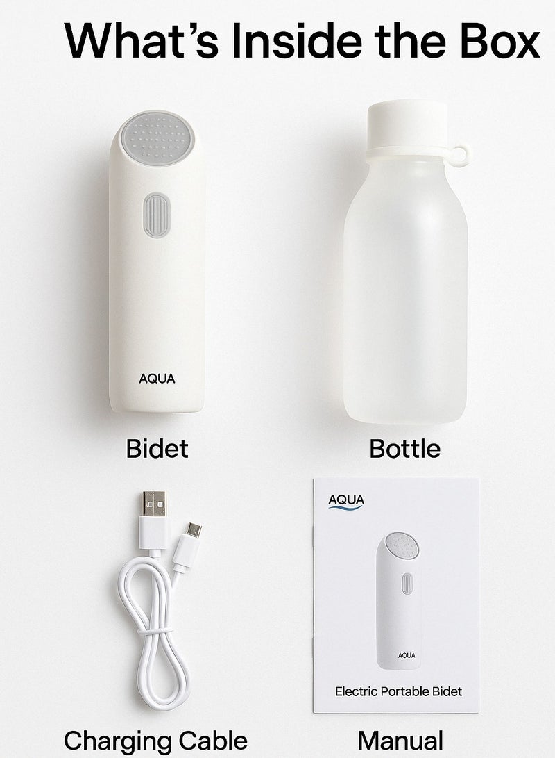 AQUA Premium Portable Travel Bidet – USB-C Rechargeable Bidet with Dual Spray Modes, IPX7 Waterproof & Adjustable Pressure - Image 3