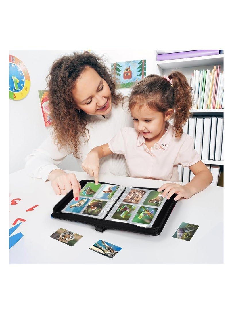 ECVV ECVV Cartoon Anime Card Binder Trading Card Games Collection Binder Case Book Holds Up to 400 Cards with 50 Removable Sleeves Carrying Case Binder Album - Image 3