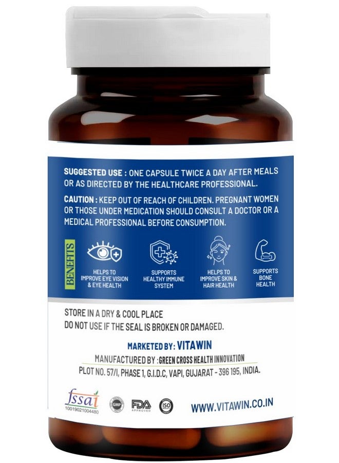 VitaWin Vitamin Supplements For Immunity || Healthy Skin || Eye Function || & Anti-Oxidant Support || Natural Herbal, Veg - 60 Capsules Nutrition Supplement (Vitamin A) - Image 2