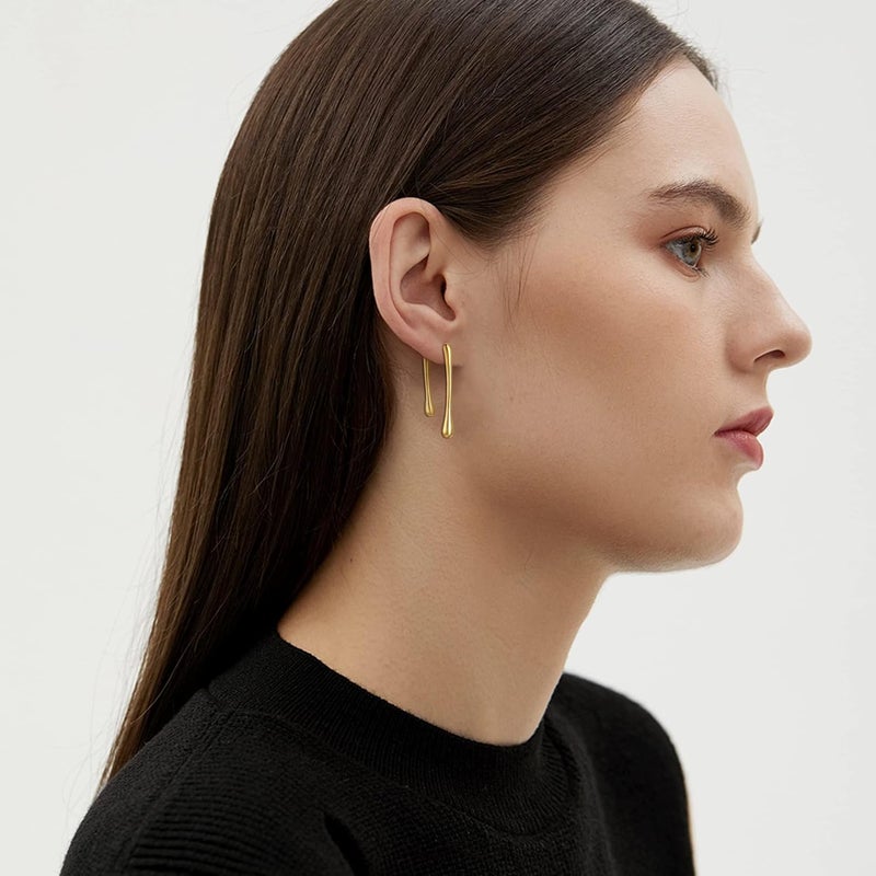 Excefore Gold Tassel Drop Earrings, Boho Statement, Hypoallergenic, 1 Pair - Image 3