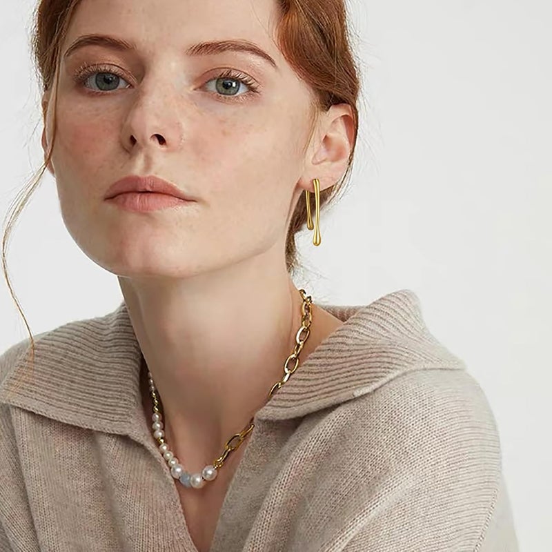 Excefore Gold Tassel Drop Earrings, Boho Statement, Hypoallergenic, 1 Pair - Image 4