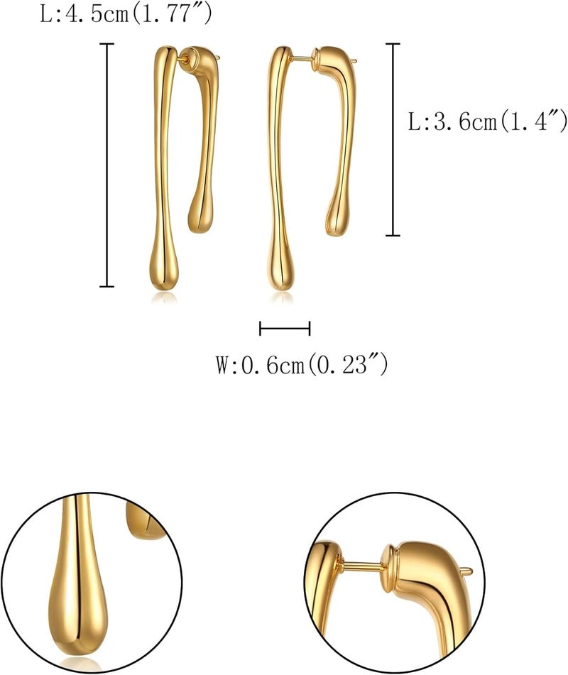 Excefore Gold Tassel Drop Earrings, Boho Statement, Hypoallergenic, 1 Pair - Image 5