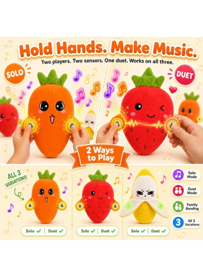 ARGT Interactive Musical Strawberry Plush Toy, Touch-Activated Rhythm Piano Sensory Toy for Kids, Soft Stuffed Educational Gift, Strawberry Design - Image 5