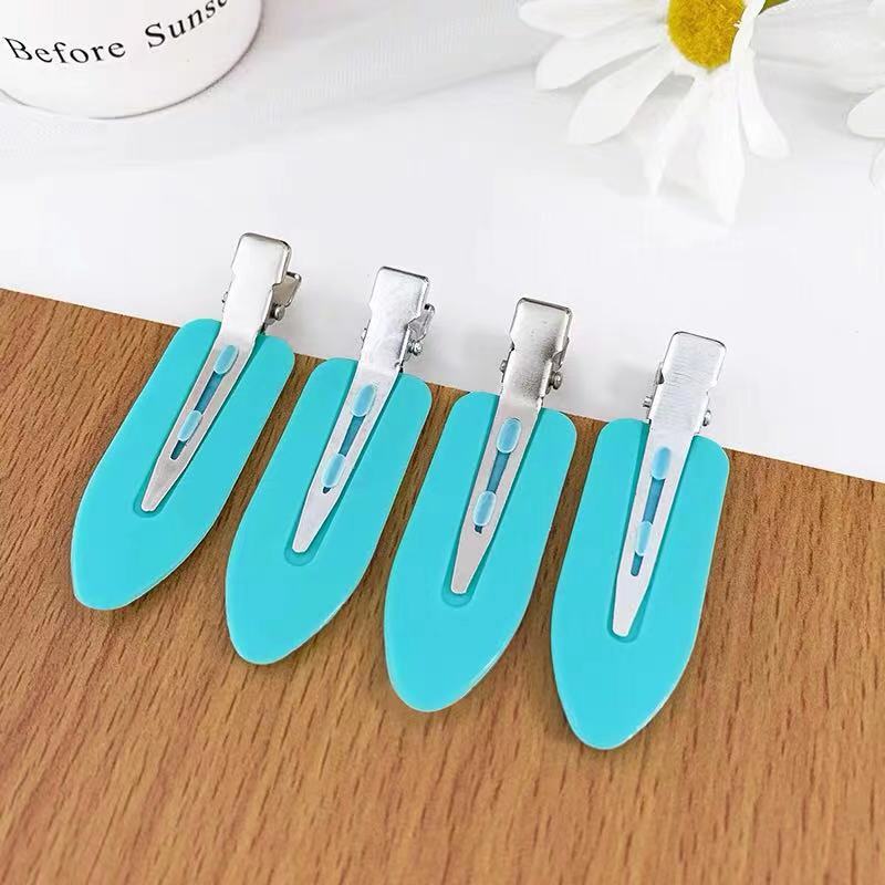 Generic Ouyang Nana Invisible Clip Hairpin Girls Seamless Side Duckbill Clip Korean ins Headwear Bangs Clip Blue 4 piece set (separate card packaging)