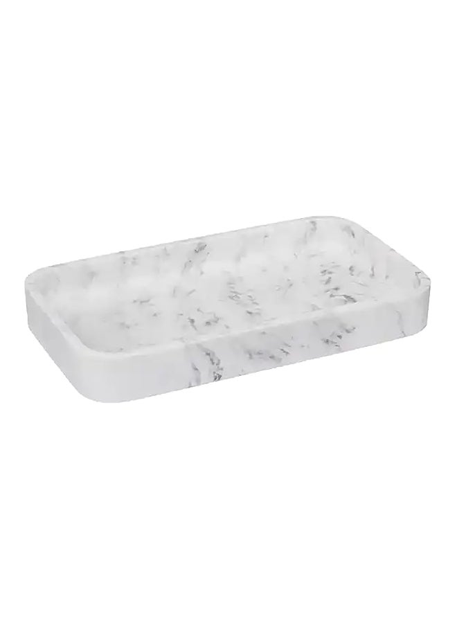 Five Simply Smart Marble Effect Rectangular Storage Soap Plate White 2.5 x 11.3 x 19 cm 174793