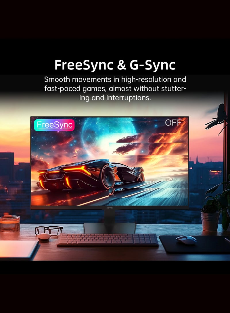 KTC 24 inch Monitor - 1080P 100Hz FreeSync Gaming Monitor with HDR10,VESA Mountable, Adjustable Tilt, ZeroFrame Design, HDMI,VGA,Earphone Ports, PC Work Monitor for Office - Image 3