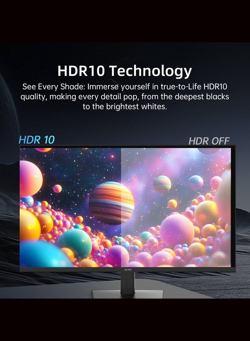 KTC 24 inch Monitor - 1080P 100Hz FreeSync Gaming Monitor with HDR10,VESA Mountable, Adjustable Tilt, ZeroFrame Design, HDMI,VGA,Earphone Ports, PC Work Monitor for Office - Image 5