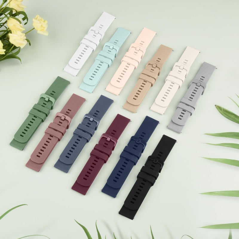 Vanjua 22mm Watch Bands Quick Release Replacement Wristband, 4 Pack Soft Silicone Waterproof Sport Straps Band for Men Women - Image 5