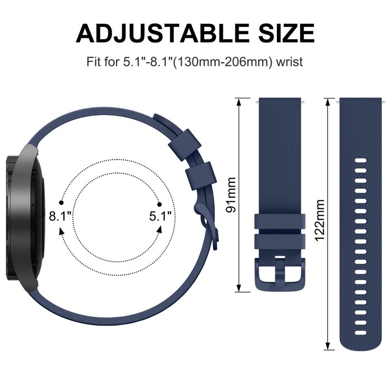 Vanjua 22mm Watch Bands Quick Release Replacement Wristband, 4 Pack Soft Silicone Waterproof Sport Straps Band for Men Women - Image 4