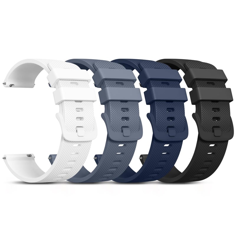 Vanjua 22mm Watch Bands Quick Release Replacement Wristband, 4 Pack Soft Silicone Waterproof Sport Straps Band for Men Women - Image 1
