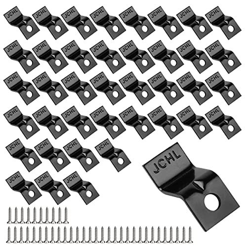 JCHL Table Desk Top Fasteners with Screws Black Heavy Duty Z Table Top Connectors Table Clips/Table Top Brackets, Set of 40 Packs (Include 40 Clips and 40 Screws) Black-40 - Image 1