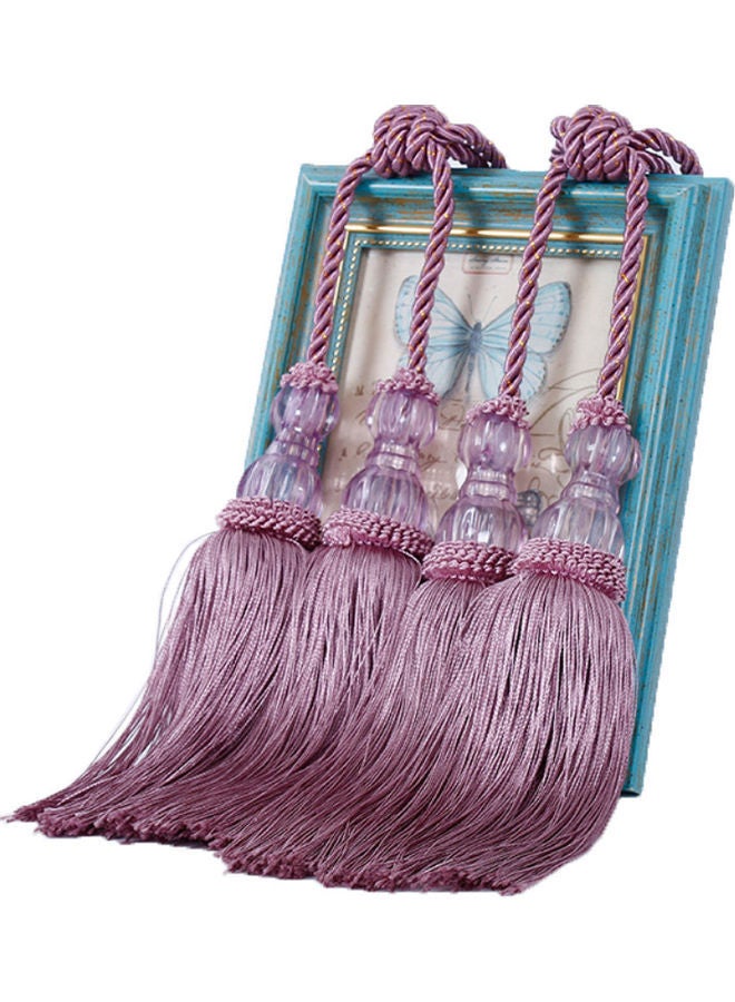 إسكدنيا زوج من أربطة الستائر مزينة بشرابة الكريستال الصناعي أرجواني