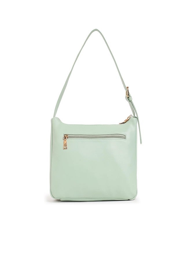 Caprese Jessica Hobo Medium Green Bag for Women Shoulder Bag with Adjustable Strap|Back Zip|Trendy New Shape, Spacious Design, Ideal for Office, Daily Use, and Travel - Image 2