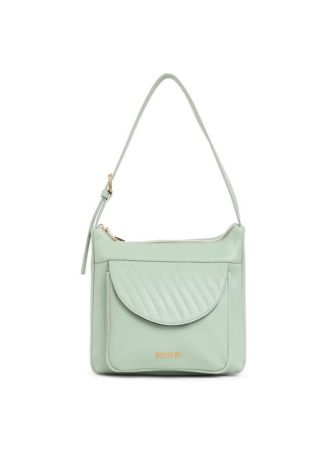 Caprese Jessica Hobo Medium Green Bag for Women Shoulder Bag with Adjustable Strap|Back Zip|Trendy New Shape, Spacious Design, Ideal for Office, Daily Use, and Travel - Image 1