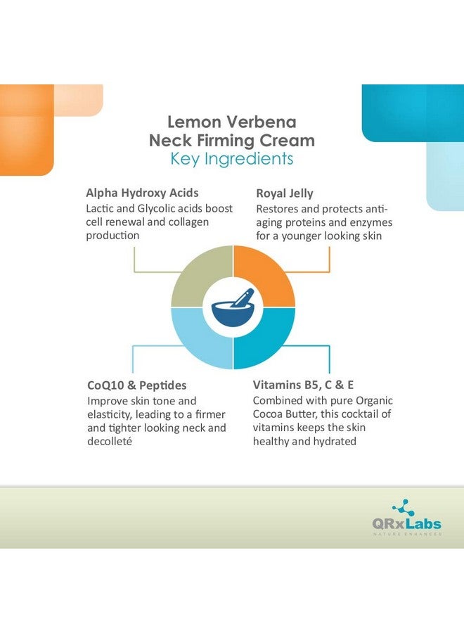 كيو آر إكس لابس كريم شد الرقبة بالليمون واللويزة الليمونية - مرطب لشد ورفع البشرة المترهلة والمتجعدة في الرقبة ومنطقة الصدر - الأفضل لمنع ترهل الرقبة - 2 أونصة سائلة - Image 3