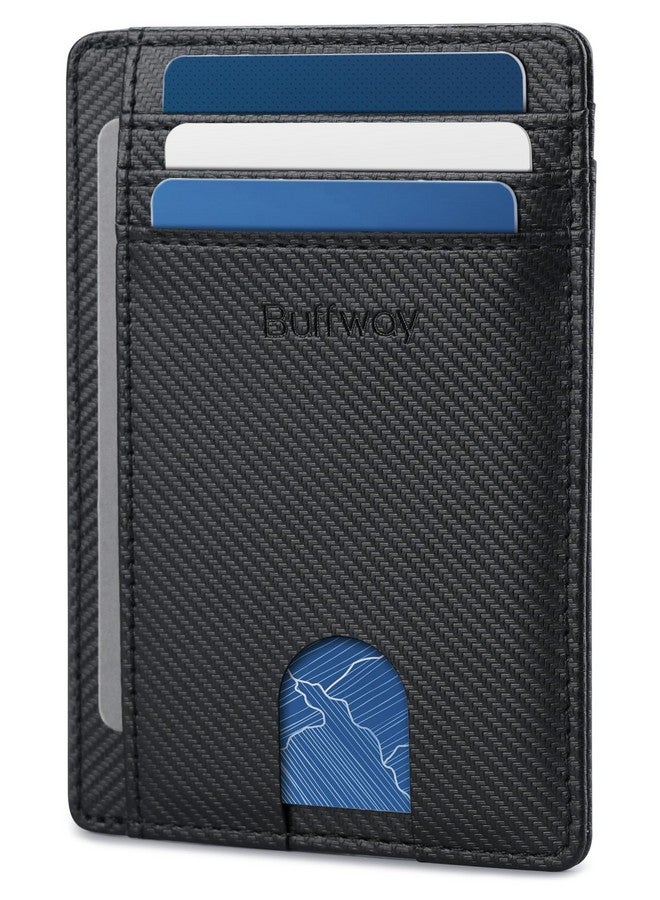 بوفواي محافظ جلدية رفيعة وبسيطة من Buffway مزودة بجيوب أمامية ومانعة لتقنية RFID للرجال والنساء - Image 1