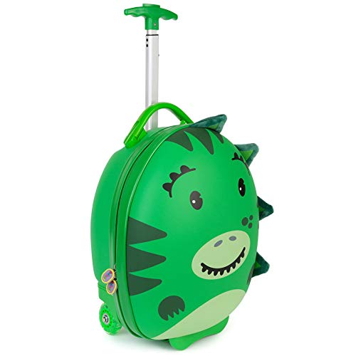 boppi Tiny Trekker Kids Luggage Travel Suitcase Carry On Cabin Bag Holiday Pull Along Trolley Lighweight Wheeled Holdall 17 Litre Hand Case American Airlines Underseat Compliant - Dinosaur - Image 4