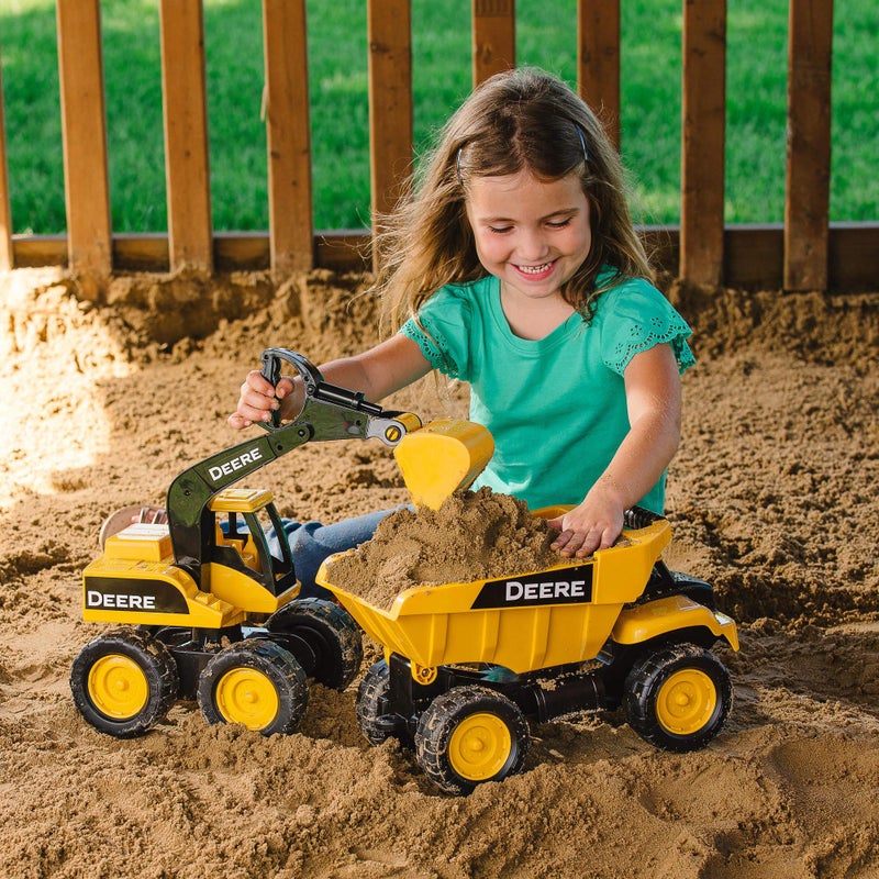 John Deere TOMY John Deere Sandbox Big Scoop Excavator Toy with Tilting Dump Bed - John Deere Construction Toys - Toddler Toys for Sandbox - 15 Inch - Image 4