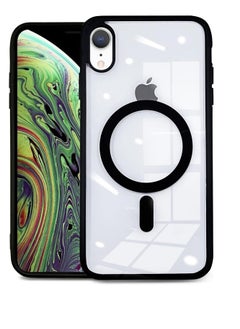 ten.tech Transparent magnetic protection case compatible with MagSafe for iPhone XR mobile phone, anti-shocks and scratches (black) Silicone back cover by Ten Tech  - Image 1
