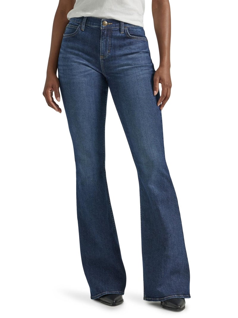 Lee Women's Legendary Mid Rise Flare Jean, Inner Strength, 2 - Image 1