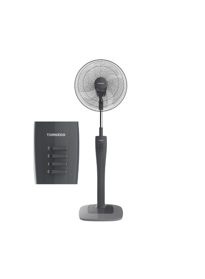 Tornada Vertical (Stand) Fan, 16 inches (40 cm), 4 plastic blades, 3 speeds, round base, Model TSF-74G