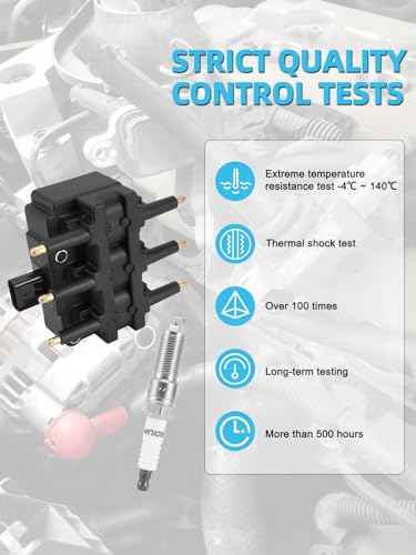 TAUTOY UF305 Ignition Coil Pack LZTR5AGP Spark Plug Iridium 6PCS (3.3L 3.8L) 2000-2011 For Chrysler Pacifica Town Country Voyager,for Dodge Caravan Grand Caravan,for Jeep Wrangler,for VW Routan - Image 5