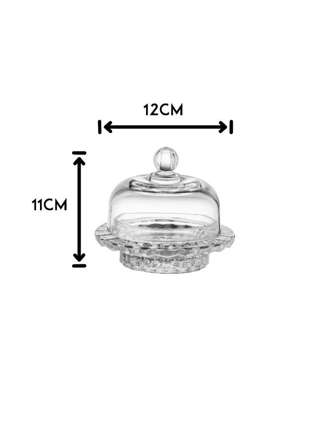 بايبلوس Luxury glass serving set – 6 pieces with elegant lids for serving chocolates and hospitality - Image 4
